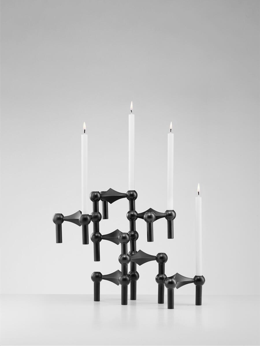 Centerpiece Stick - Candélabre en métal noir à structure