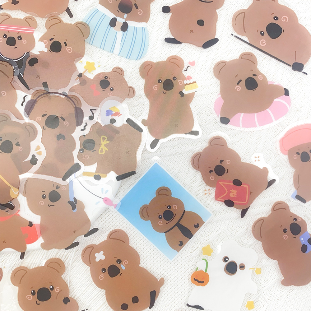 Plastic Cup 50Pcs - 50 autocollants transparents Quokka en PET