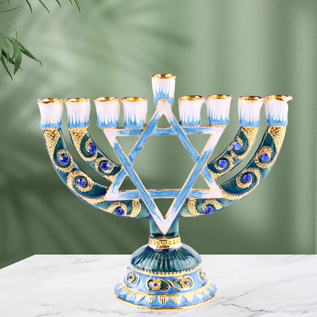 Centerpiece Stick - Chandelier Menorah Peint à la Main,