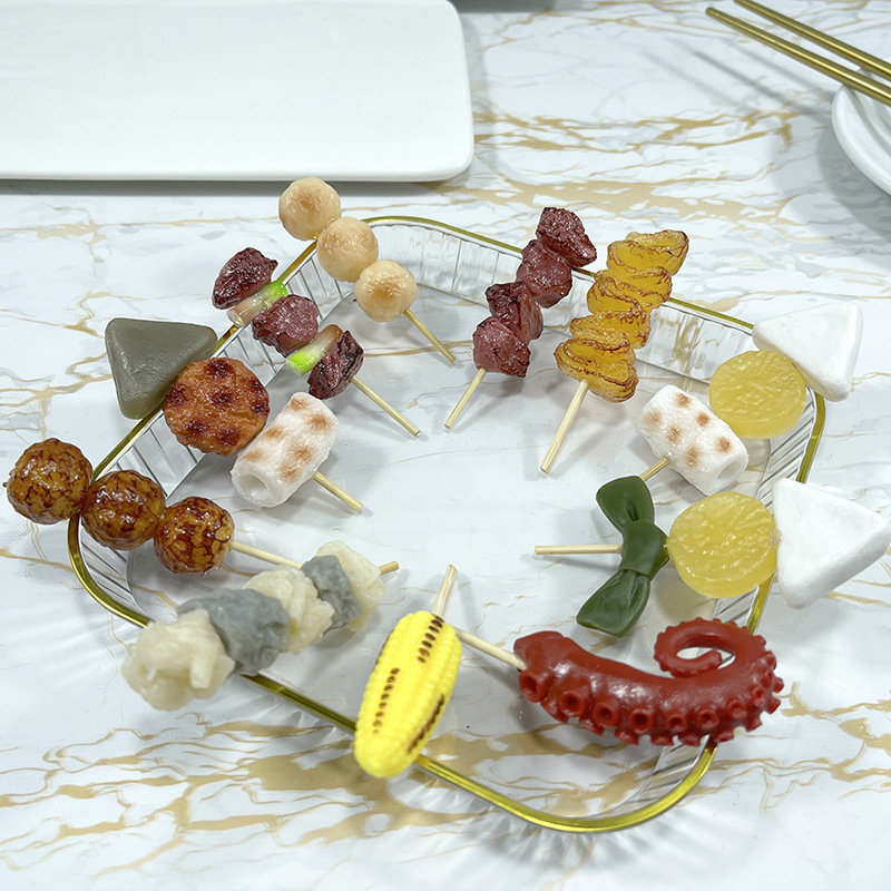 Centerpiece Stick - Porte-clés de simulation alimentaire en pvc,