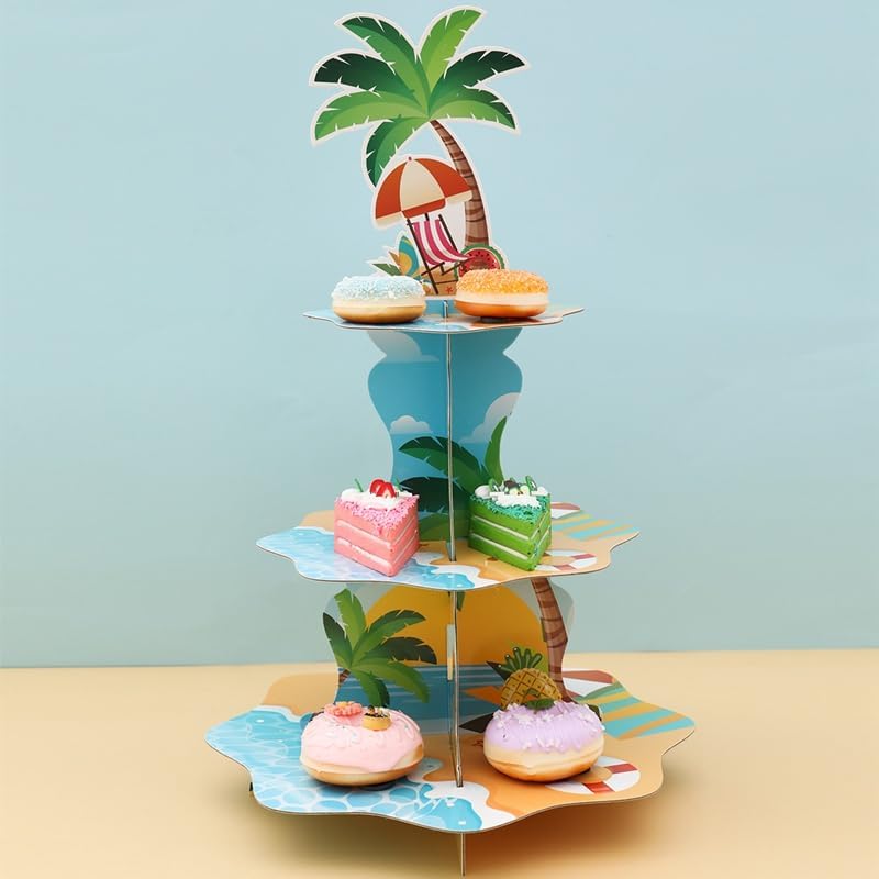 Cupcake Stand Tier - Support à cupcakes de plage hawaïenne