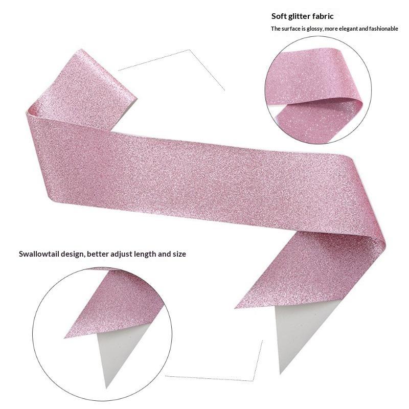 Birthday Sash Glitter - Ruban de satin pailleté vierge pour