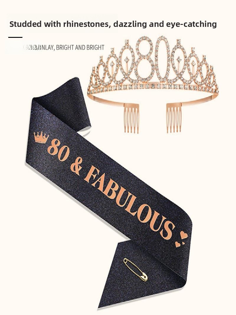 Couronne scintillante or champ - Birthday Sash Glitter avis et prix
