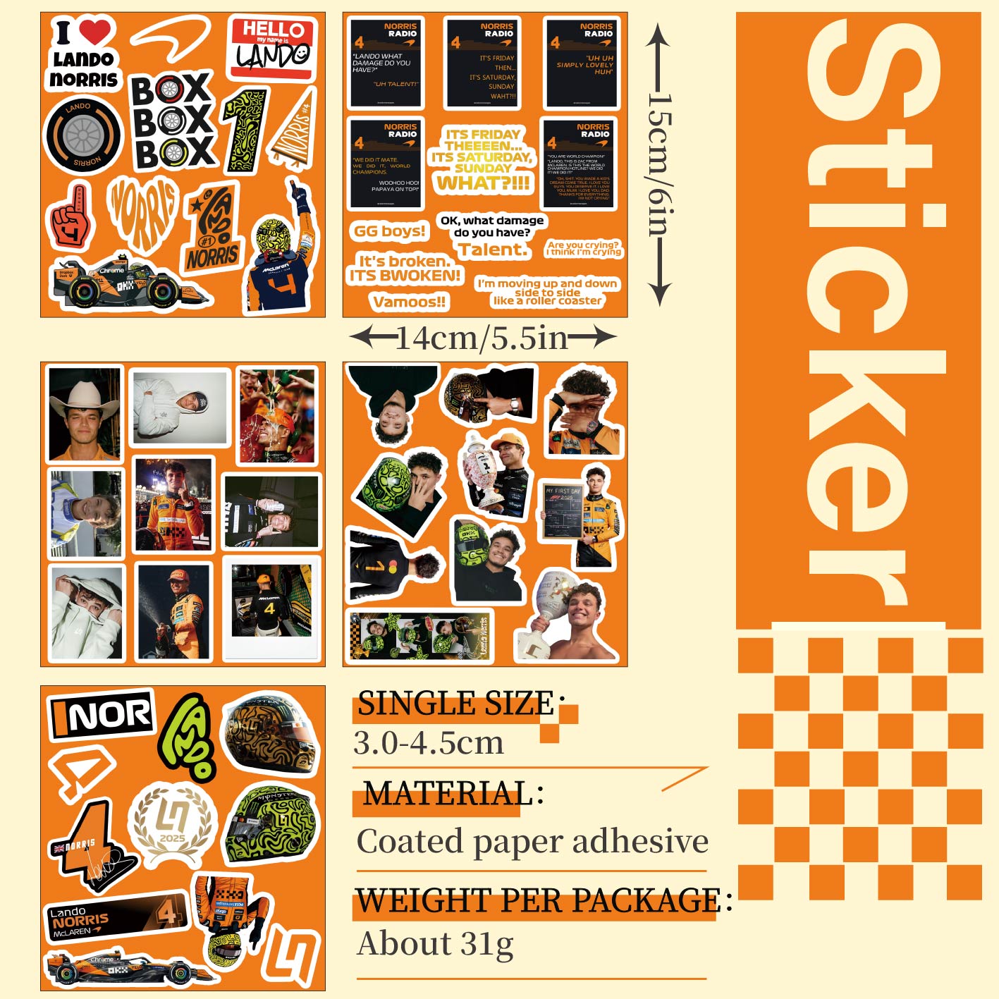 5-6 Feuilles d'autocollants F1 - Event Supplies avis et prix