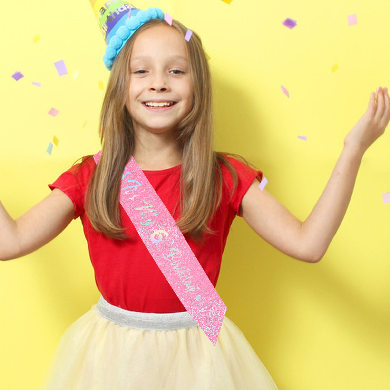 5 pièces, écharpe scintillante - Birthday Sash Glitter avis et prix